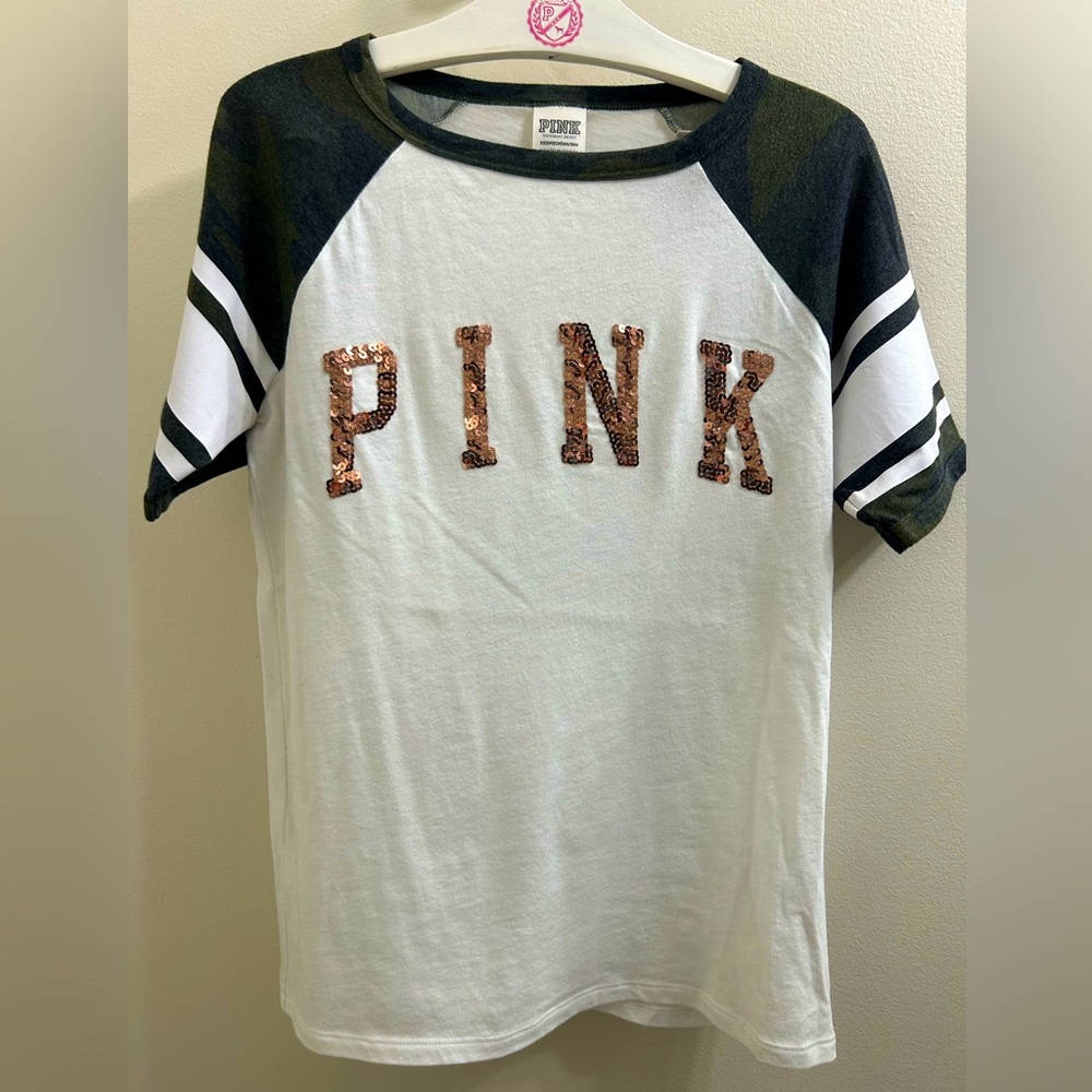 SOLD PINK camo bling short sleeve